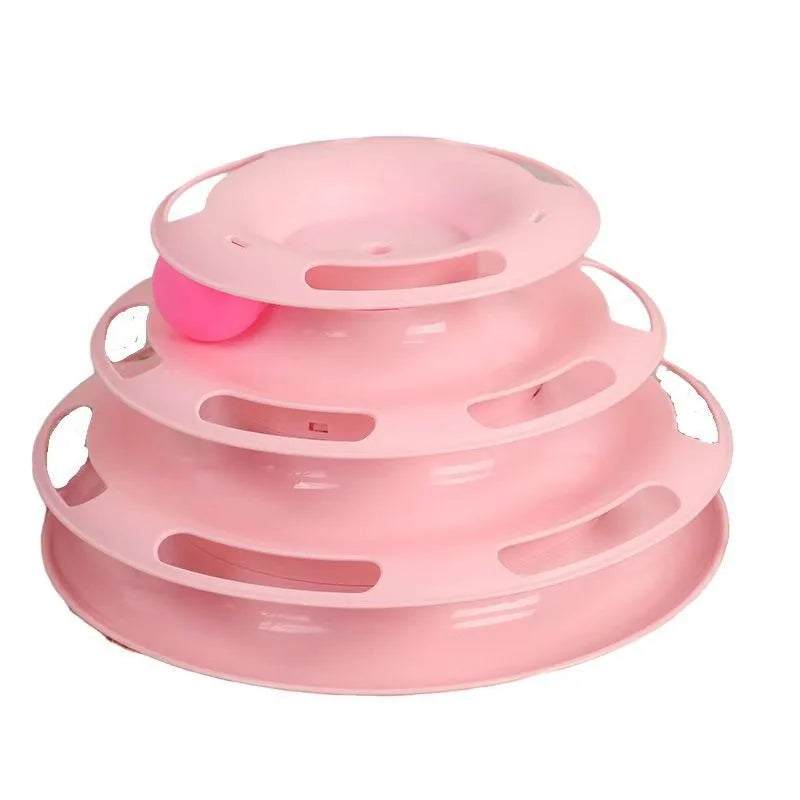 Pet Cat Toy Three-Layer Ball Cat Turntable Cat Interactive Educational Track Toy Cat Space Tower Play Plate