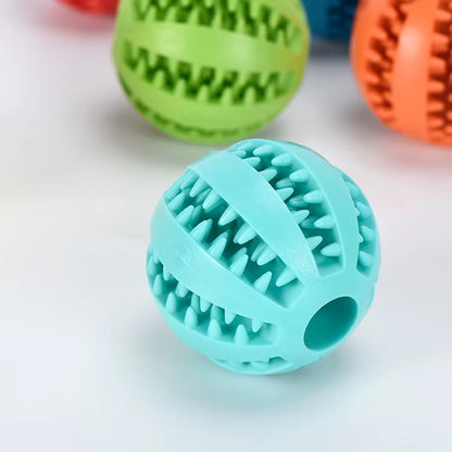 Dog Leaky Food Ball Tooth Cleaning Puppy Chew Toys Natural Rubber Elasticity Ball Relieve Boredom Dog Toy 5CM/7CM