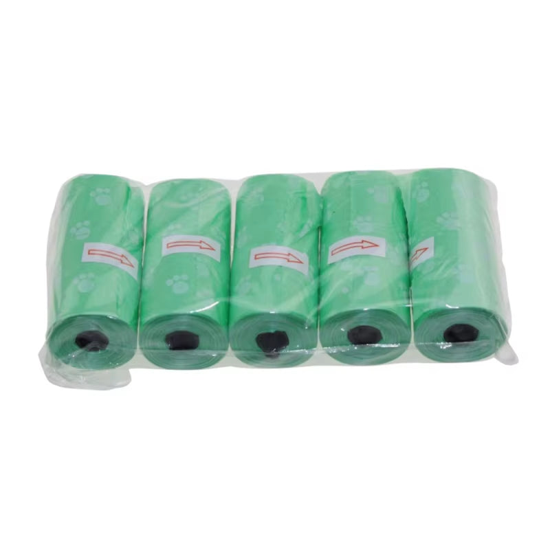 5 Roll Biodegradable Pet Dog Poop Bag Zero Waste Dog Pooper Bags Dispenser Pets Disposable Products for Dogs Litter Poop Bags