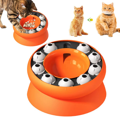 Cat Slow Feeder Raised Cat Dog Food Bowls with Stand Cat Puzzles Feeder Rotating Slow Feeder Food Bowls Slow Eating Cat Feeder