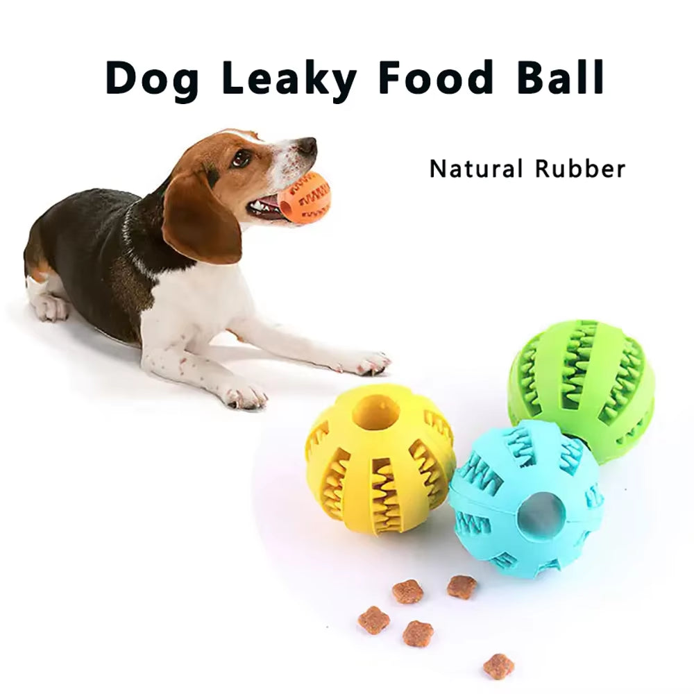 Dog Leaky Food Ball Tooth Cleaning Puppy Chew Toys Natural Rubber Elasticity Ball Relieve Boredom Dog Toy 5CM/7CM