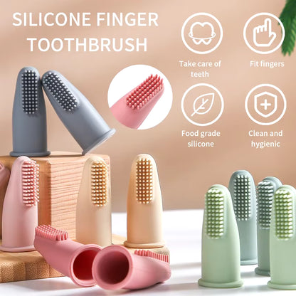 Dog Super Soft Pet Finger Toothbrush Teeth Cleaning Bad Breath Care Nontoxic Silicone Tooth Brush Tool Dog Cat Cleaning Supplies