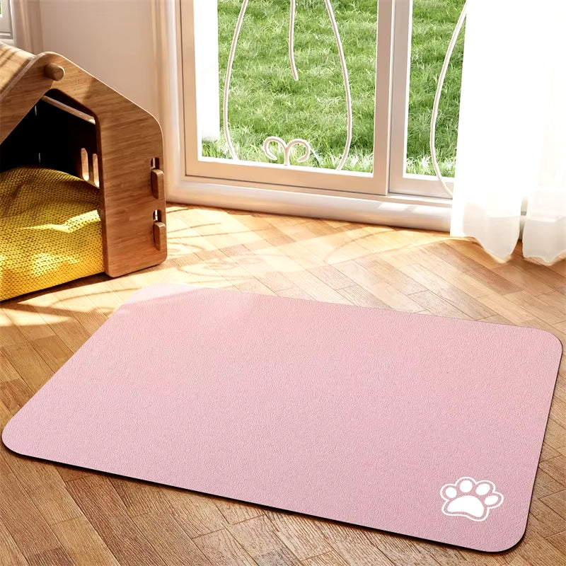 Pet Feeding Mat Absorbent Dog Cat Mat for Food and Water Easy to Clean Pet Placemats Quick Dry Dog Mat for Messy Drinkers