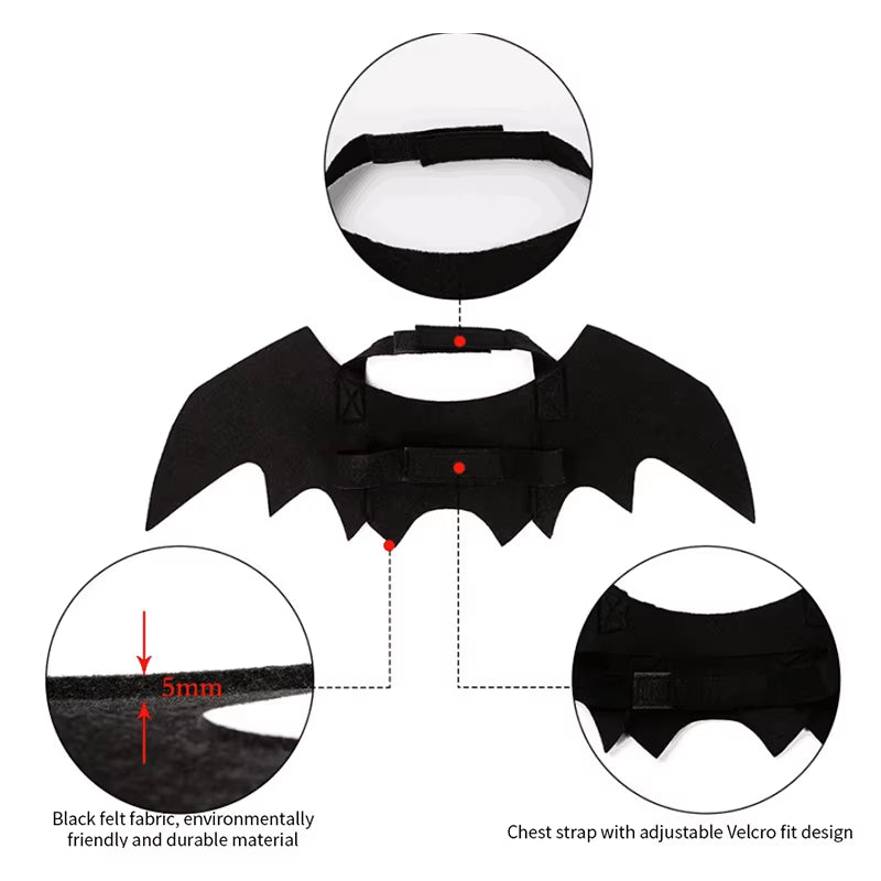 Fashion Cat Clothes Bat Wings Funny Dog Costume Artificial Wing Pet Cosplay Prop Halloween Christmas Cat Costume Pet Products