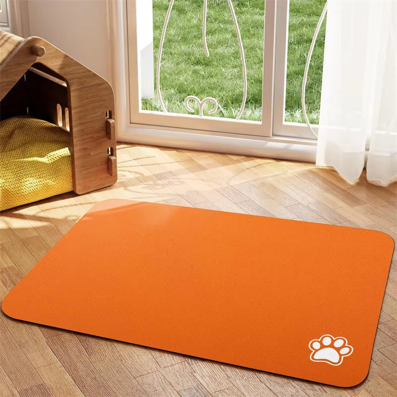 Pet Feeding Mat Absorbent Dog Cat Mat for Food and Water Easy to Clean Pet Placemats Quick Dry Dog Mat for Messy Drinkers