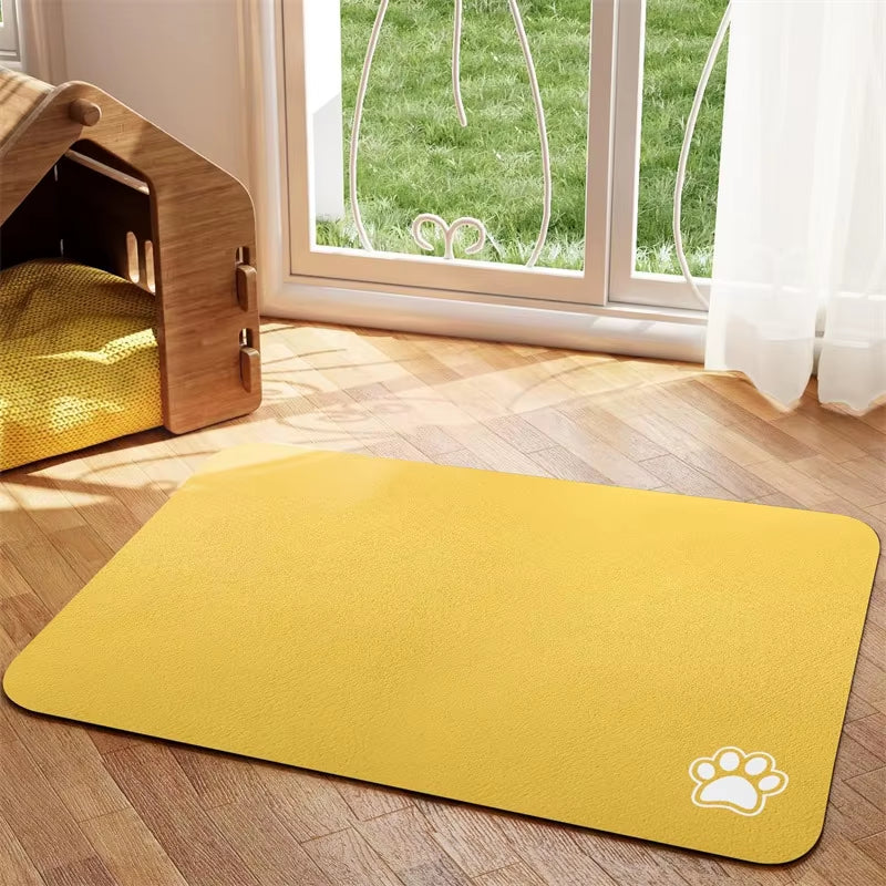 Pet Feeding Mat Absorbent Dog Cat Mat for Food and Water Easy to Clean Pet Placemats Quick Dry Dog Mat for Messy Drinkers